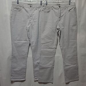 x2 Lee Relaxed Fit Straight Leg High Rise Womens size 14L Tall Gray Denim Jeans